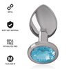 INTENSE - PLUG ANAL METAL ALUMINIO CON CRISTAL AZUL TALLA M