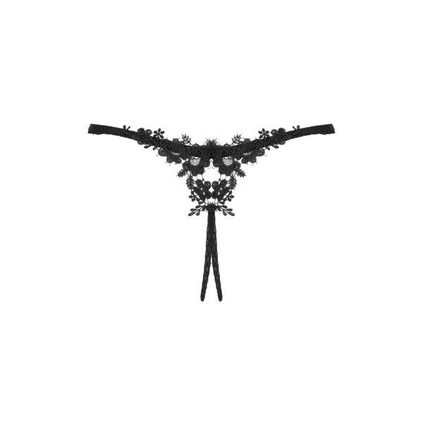 OBSESSIVE - CELIA NOIR CROTCHLESS TANGA XS/S