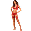 OBSESSIVE - LACELOVE MEDIAS DE ENCAJE ROJO XS/S