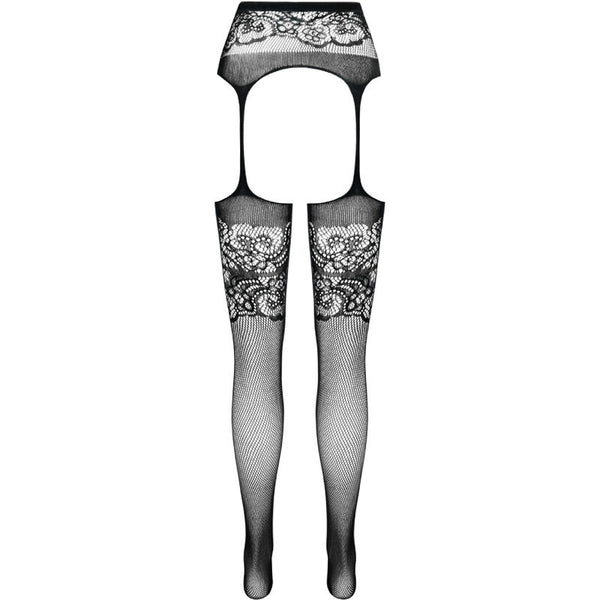 PASSION - S029 MEDIAS CON LIGUERO NEGRO TALLA UNICA