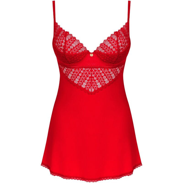 OBSESSIVE - INGRIDIA CHEMISE & TANGA ROJO XS/S