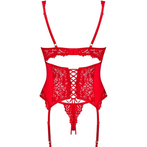 OBSESSIVE - AMOR CHERRIS CORSET & TANGA L/XL