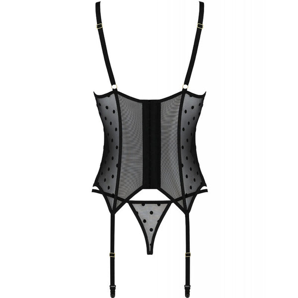 PASSION - MARINA CORSET & TANGA NEGRO S/M