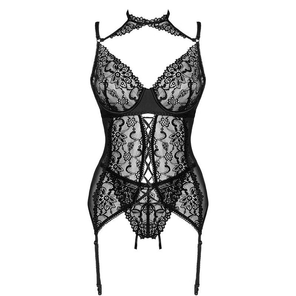 LIVCO CORSETTI FASHION - GIELLANDRA FOR THE SENSES COLLECTION CORSET + PANTY NEGRO S/M