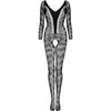 LIVCO CORSETTI FASHION - CORDILL LC 17357 BODYSTOCKING CROTCHLESS NEGRO TALLA ÚNICA