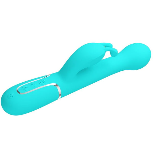 PRETTY LOVE - DEJON VIBRADOR RABBIT 3 EN 1 MULTIFUNCIÓN VERDE AGUA