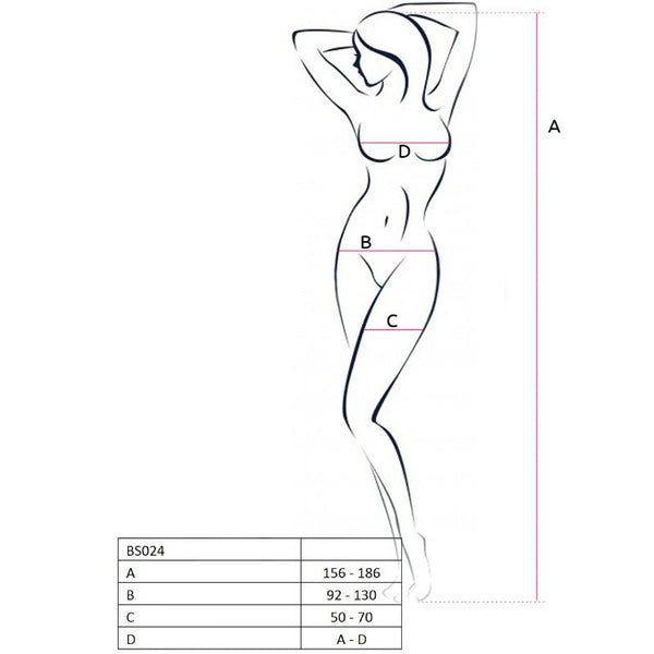 PASSION - WOMAN BS024 BODYSTOCKING NEGRO TALLA UNICA