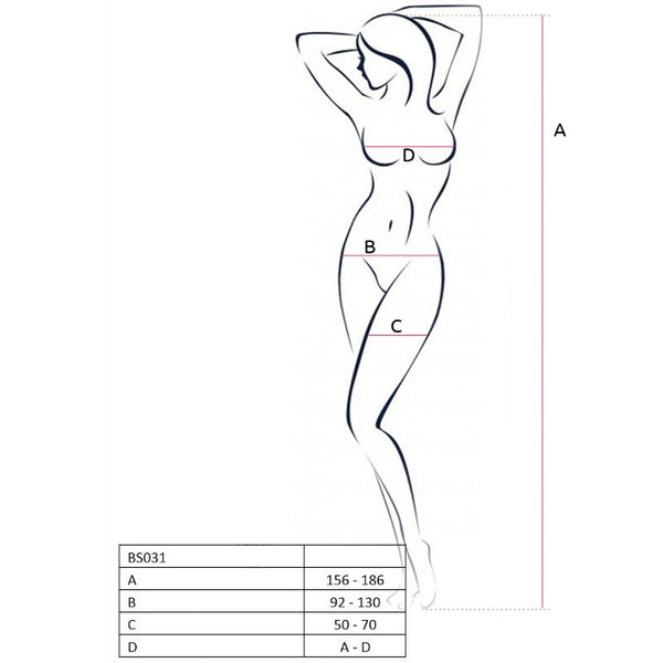 PASSION - WOMAN BS031 BODYSTOCKING BLANCO TALLA UNICA