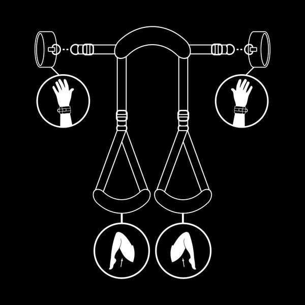 FETISH SUBMISSIVE - POSICIÓN PIERNAS ABIERTAS CON ESPOSAS CON FORRO DE NOPRENO