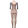 QUEEN LINGERIE - BODYSTOCKING MANGA LARGA CON BRILLANTES S/L