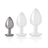 INTENSE - PLUG ANAL METAL ALUMINIO CON CRISTAL VIOLETA TALLA S