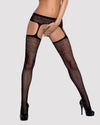OBSESSIVE - S207 MEDIAS CON LIGUERO NEGRO S/M/L