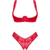 OBSESSIVE - LACELOVE SET DOS PIEZAS CUPLESS ROJO XS/S