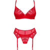 OBSESSIVE - INGRIDIA SET DOS PIEZAS CROTCHLESS ROJO XL/XXL