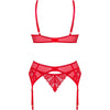 OBSESSIVE - INGRIDIA SET DOS PIEZAS CROTCHLESS ROJO XL/XXL