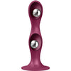 SATISFYER - DOUBLE BALL-R DILDO SILICONA GRANATE