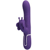 PRETTY LOVE - VIBRADOR RABBIT MULTIFUNCIÓN 4 EN 1 MARIPOSA MORADO