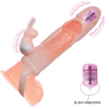 BAILE - BRAVE MAN FUNDA PENE CON RABBIT VIBRADOR 16.5 CM NATURAL