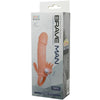 BAILE - BRAVE MAN FUNDA PENE ANAL Y CLITORIS VIBRADOR 16.5 CM NATURAL