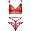 LEG AVENUE - SET 2 PIEZAS CON TANGA DOBLE TIRANTA S/M ROJO